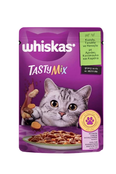 Whiskas Tastymix Kuzu & Tavuk & Havuçlu Yetişkin Kedi Maması 28 x 85 G