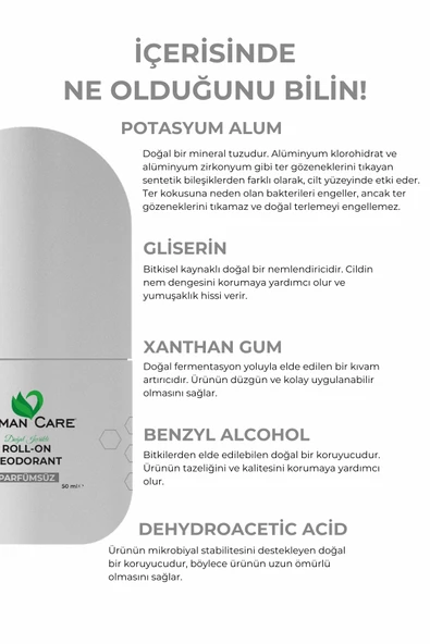 Human Care Doğal Roll On Deodorant Parfümsüz 50 Ml - 5