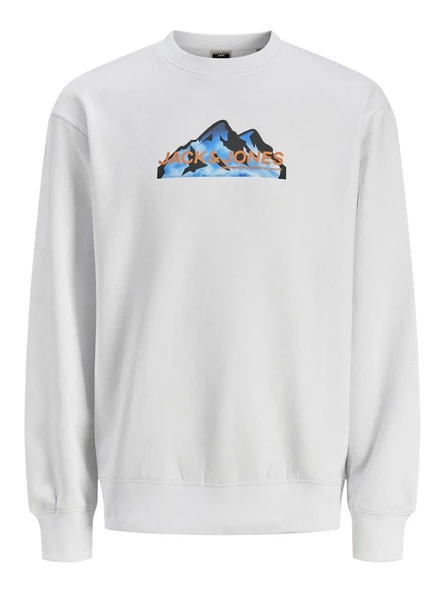 Jack Jones Mountaın Logo Bisiklet Yaka Erkek Sweat 12262094
