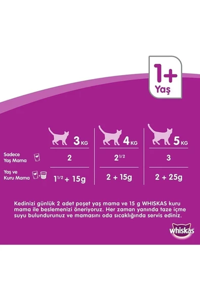Whiskas Tastymix Kuzu ve Hindi Etli Yetişkin Kedi Maması 28 x 85 G - 3