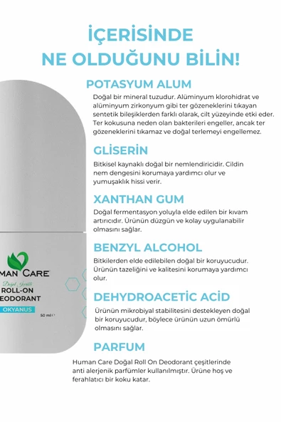 Human Care Doğal Roll On Deodorant Okyanus Kokulu 50 Ml - 5