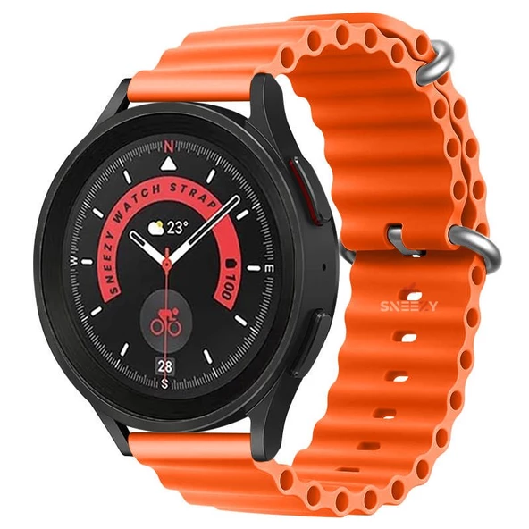 Xiaomi Watch S1 -S1 Active -Mi Watch -Watch Color 22mm Uyumlu Seaflex Ocean Silikon Kordon  Turuncu Turuncu