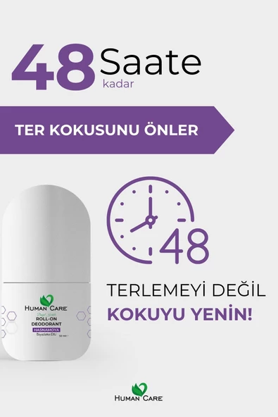 Human Care Doğal Roll On Deodorant Hasnamoya Beyazlatıcı Etki 50 Ml - Resim 2
