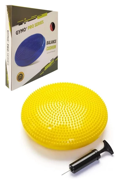 Gymo Pompalı Denge Yastığı Balance Disk Denge Pedi 33cm Sarı