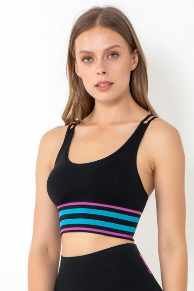 MioFit Energy Blok Çizgili Destekli Seamless Spor Sütyeni - 4