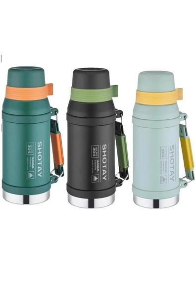 Shotay Çelik Termos Camper Large 1600Ml Siyah - 8