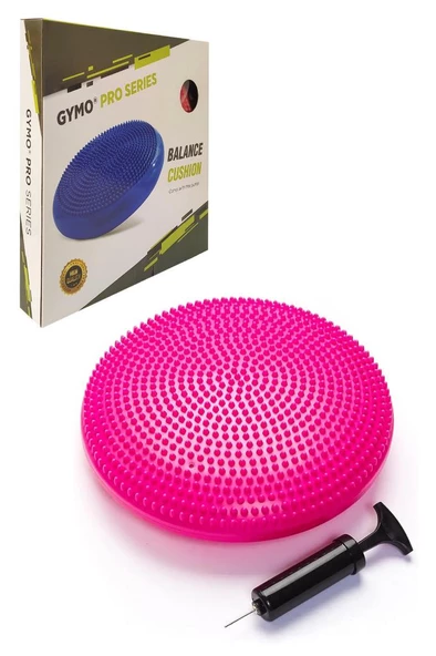 Gymo Pompalı Denge Yastığı Balance Disk Denge Pedi 33cm Pembe