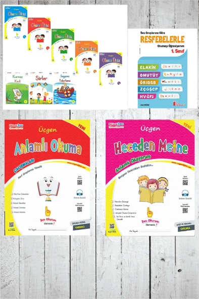 Üçgen 1.Sınıf Heceden Metne+Anlamlı Okuma+Okuma Dizisi (8 li) ürün görseli 1