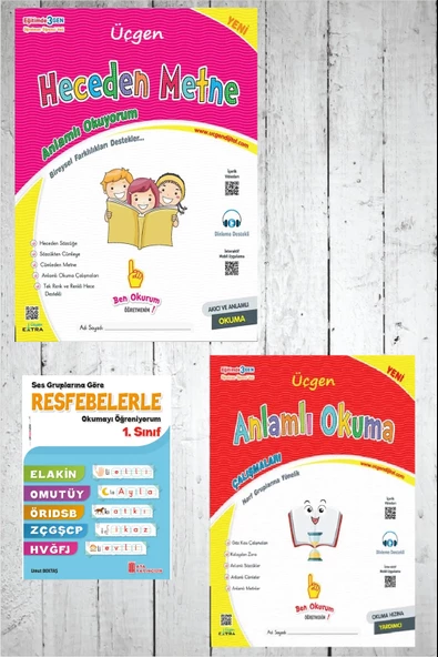 Üçgen 1.Sınıf Heceden Metne+Anlamlı Okuma ürün görseli 1