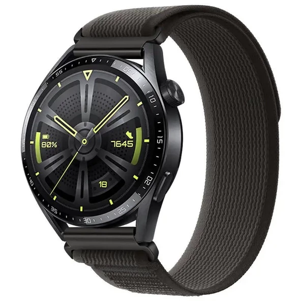 Samsung Galaxy Watch 46mm R800 – Watch 3 45mm R840 22mmUyumlu Wander Trail Loop Kordon  Siyah