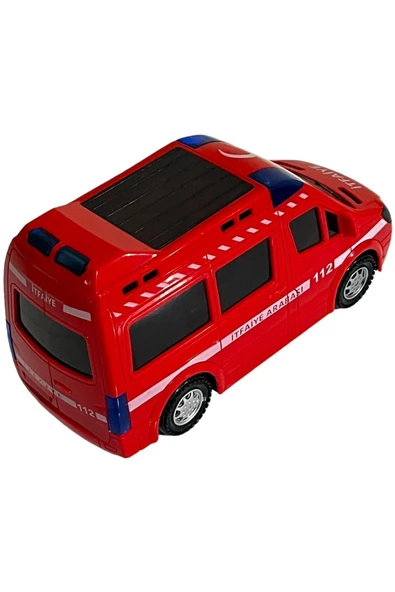 3d Işıklı, Sirenli Çarp Dön Sensörlü İtfaiye Minibüsü 3ditfaiye - 5