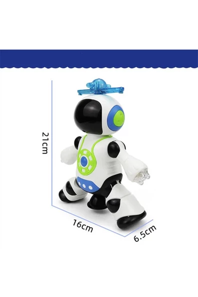 DANS EDEN ROBOT PERVANELİ 3D IŞIKLI SESLİ MÜZİKLİ PİLLİ ROBOT OYUNCAK - 8