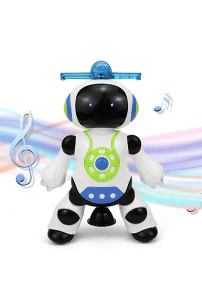 DANS EDEN ROBOT PERVANELİ 3D IŞIKLI SESLİ MÜZİKLİ PİLLİ ROBOT OYUNCAK - 5