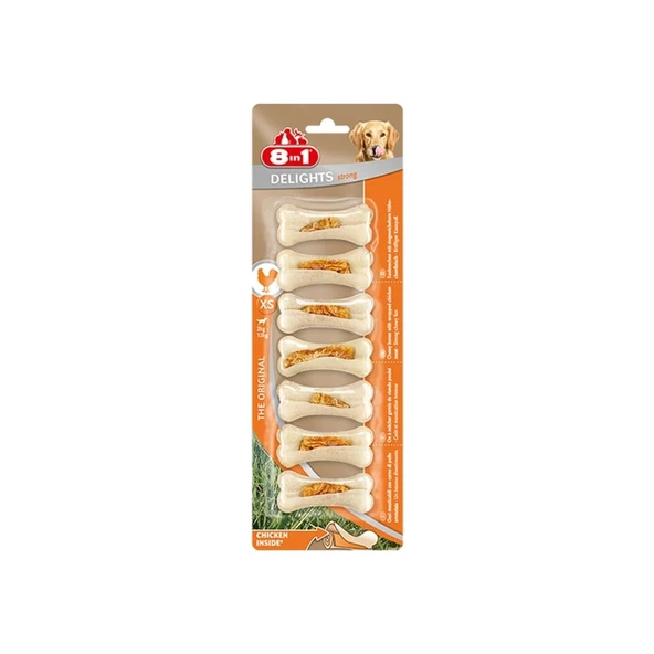 8 İn 1 Delights Strong XS Köpek Çiğneme Xs Kemik (7 Adet) 140Gr