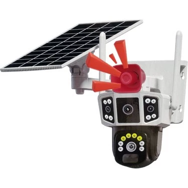 Solar Sim Kartlı Güvenlik Kamerası Güneş Enerjili O-kam 3921 4G Dual Lens Kamera