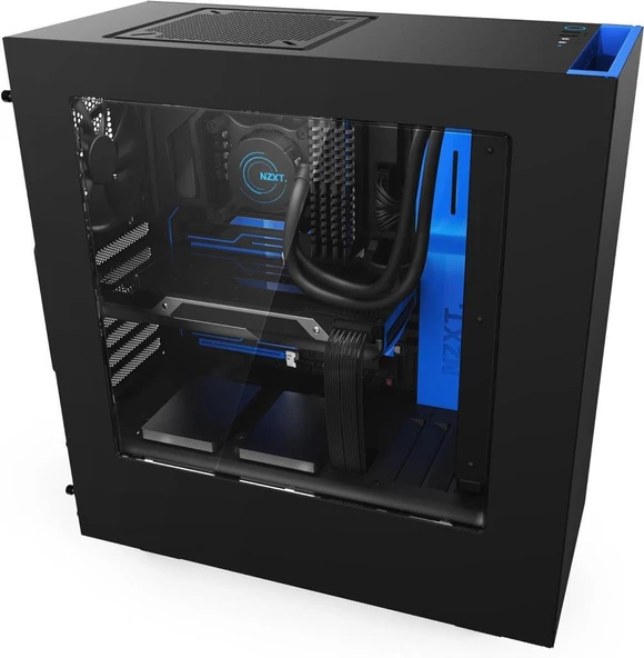 NZXT S340 Elite Mavi Siyah ATX Oyuncu Kasası Teşhir - 9