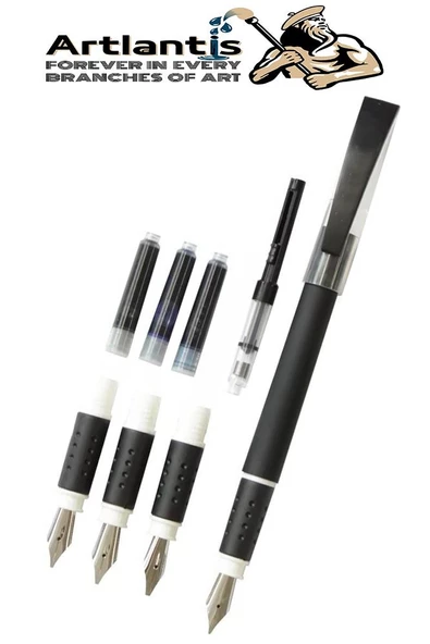 Kaligrafi Dolma Kalem Seti 4 lü 1 Paket Calligraphy Kalem Seti Hat Yazma Tasarım Sanat Kalemi Hattat - 3