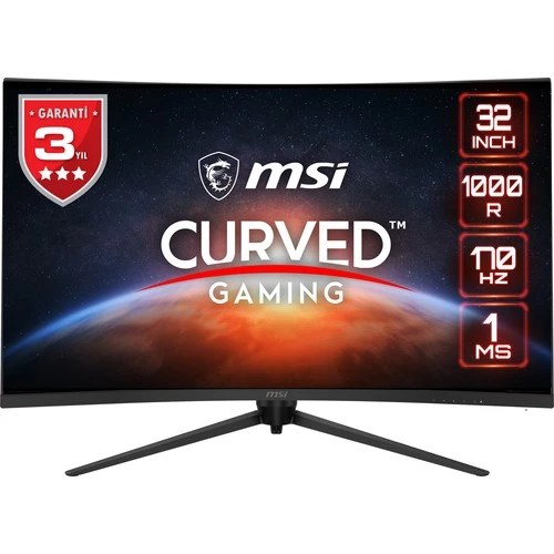 MSI 31.5 OPTIX G321CQP CURVED 1000R VA 2560X1440 (WQHD) 16:9 165HZ 1MS FREESYNC PREMIUM GAMING MONITOR