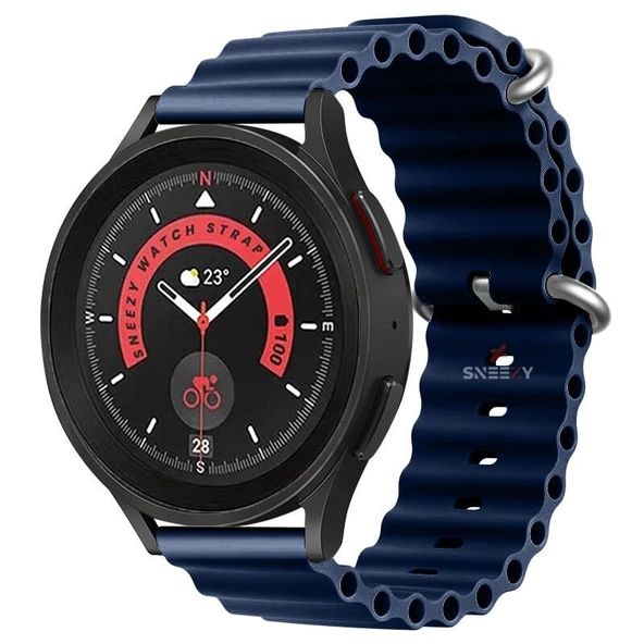 Huawei Watch GT3 Elite-Active 46mm-GT3 Pro-GT3 Se 22mm Uyumlu Seaflex Ocean Silikon Kordon  Lacivert Lacivert