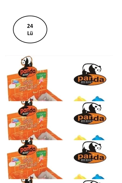 Panda Tahta Silgisi Keçeli Küçük 24'lü