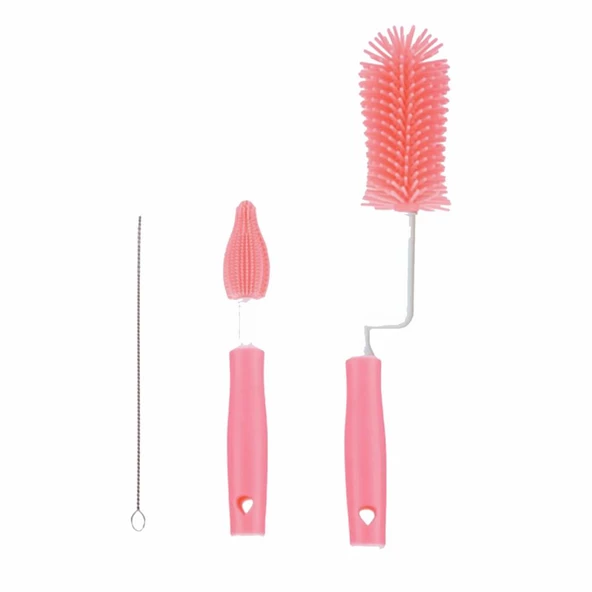 Temizleme Fırçası Silikon Uçlu Sağlam Biberon Kavanoz Bardak Şişe Fırçası