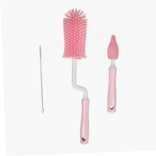 Temizleme Fırçası Silikon Uçlu Sağlam Biberon Kavanoz Bardak Şişe Fırçası - 4