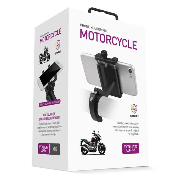 Go İthalat Telefon Tutucu Dayanıklı Gidon Uyumu CNC Alüminyum Motosiklet Bisiklet Scooter için  MT15 Tutucu - 6