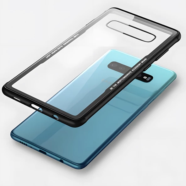 Galaxy S10E Kılıf Kenarları Silikon Arka Kısım Temperli Cam Craft Kılıf - Resim 5