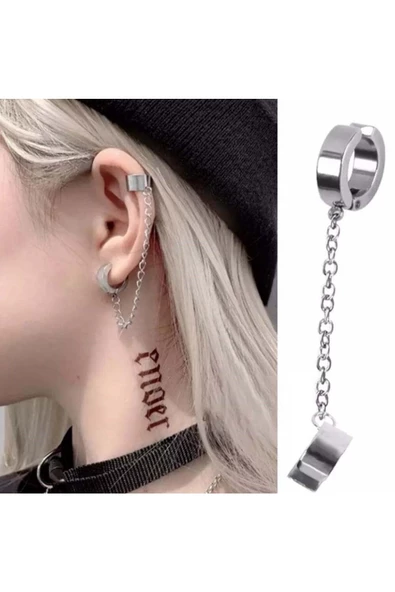 Zincir Küpe Şık Hediyelik Aksesuar Takı Süs - 2