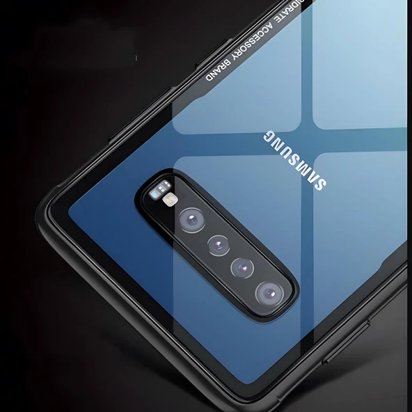 Galaxy S10E Kılıf Kenarları Silikon Arka Kısım Temperli Cam Craft Kılıf - Resim 4