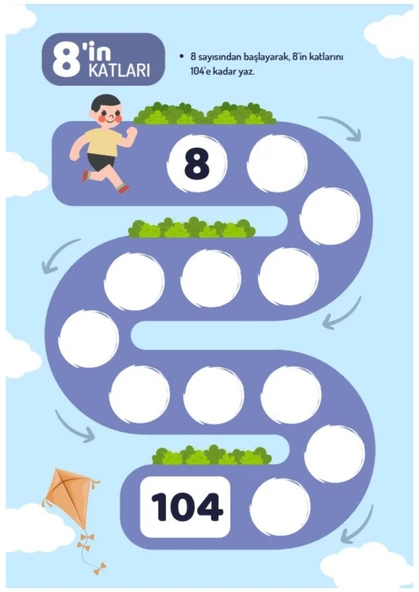 Ritmik Sayma YAZ-SİL Kitabı (Okul Öncesi ve İlkokul Öğrencileri İçin) - 3