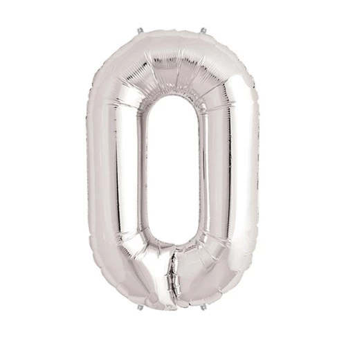 Gümüş Rengi Folyo Rakam Balon 1 Metre ürün görseli