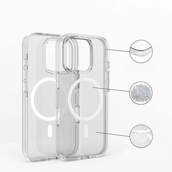 iPhone 16 Pro Kılıf Magsafe Şarj Özellikli Kamera Korumalı Kripto Kapak - Resim 6