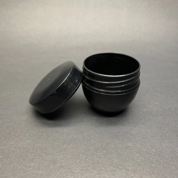 20 Ml Kapaklı Siyah Krem Kavanozu , 20 Cc Minik Pomat Kutusu , Mini Krem Kutusu x 10 Adet - 2