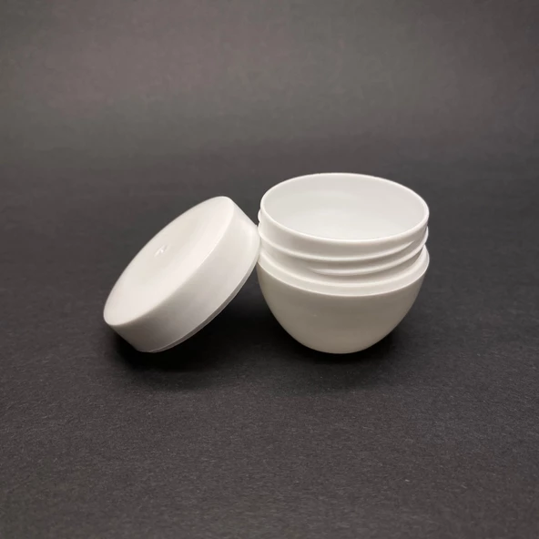 20 Ml Kapaklı Beyaz Krem Kavanozu , 20 Cc Minik Pomat Kutusu , Mini Krem Kutusu x 10 Adet - 2