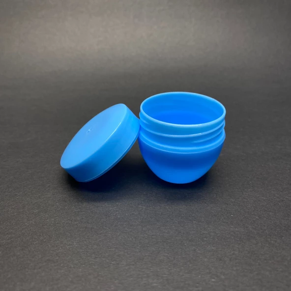 20 Ml Kapaklı Mavi Krem Kavanozu , 20 Cc Minik Pomat Kutusu , Mini Krem Kutusu x 10 Adet - 2