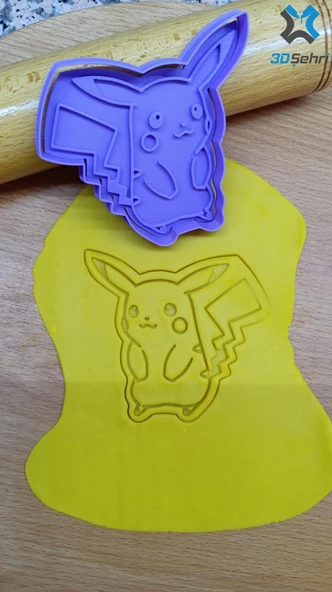 Pokemon Temalı Kurabiye Kalıbı ve Şeker Hamuru Kalıbı Seti 4 Adet - 10 CM - 4