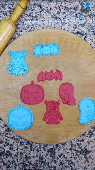 Halloween Temalı Kurabiye Kalıbı ve Şeker Hamuru Kalıbı Seti 4 Adet - 9 CM