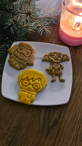 Harry Potter Temalı Kurabiye Kalıbı ve Şeker Hamuru Kalıbı Seti 3 Adet - 7 CM - 2