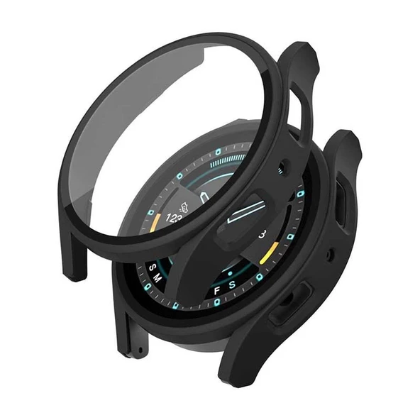 Sneezy Samsung Galaxy Watch 5 40mm PC Sert Kasa Ve Ekran Koruyucu  Siyah