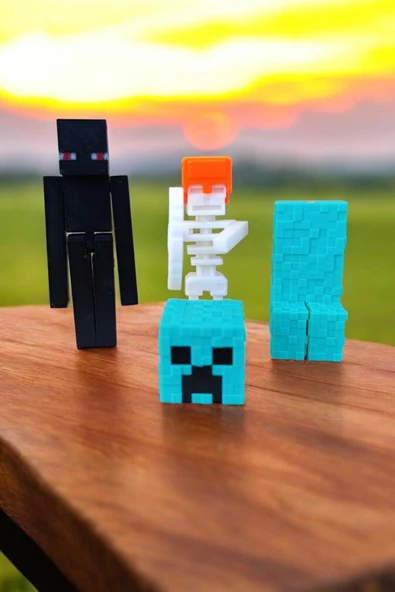 Karakter Figür Seti - Creeper, Enderman ve İskelet - 2