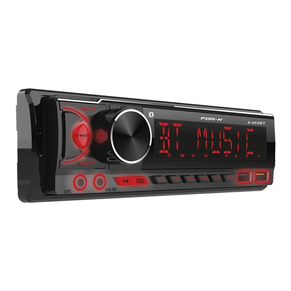 For-x X-602BT 6 Rca USB/TF/BT/FM 4+60 Watt Oto Teyp - 2