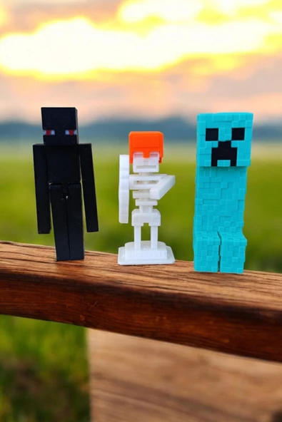 Karakter Figür Seti - Creeper, Enderman ve İskelet