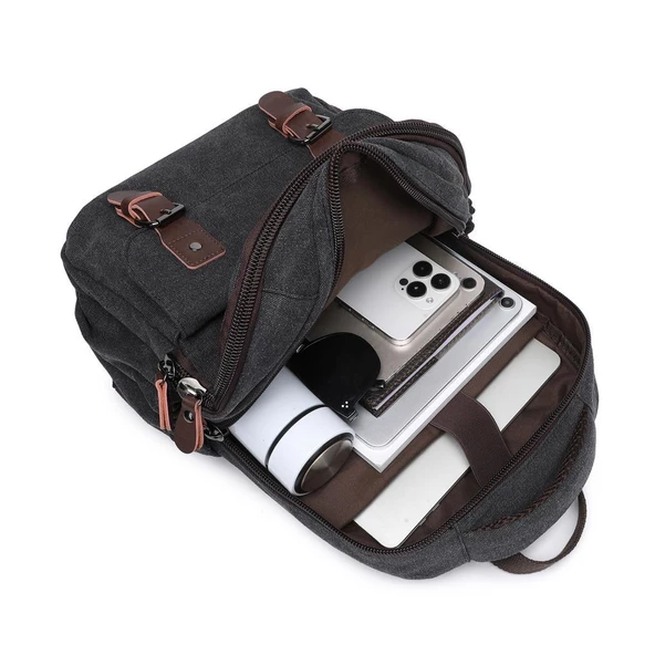 C-Active Orta Boy Erkek Sırt Çantası Kanvas Kumaş 1319 - 6