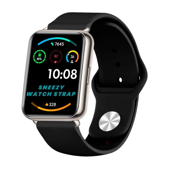 Huawei Watch Fit - Fit New Uyumlu PureLux Soft Silikon Kordon  Siyah