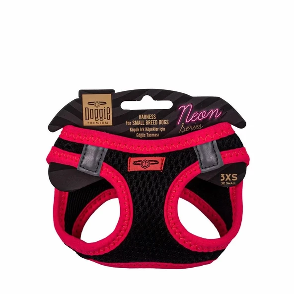 Doggie Neon Göğüs Tasması Pembe 3Xs-22-26Cm