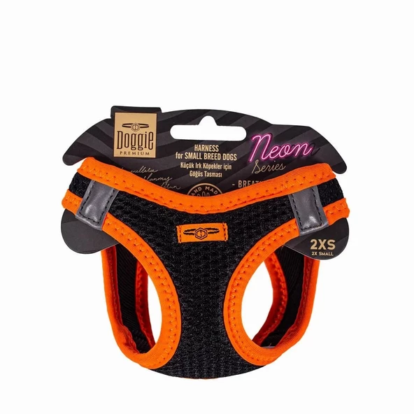 Doggie Neon Göğüs Tasması Turuncu 2Xs-26-30Cm