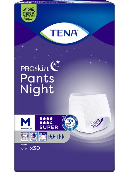 Tena Proskin Pants Night Medium Orta Beden Gece Için Süper Emici Külot 30 Lu Paket