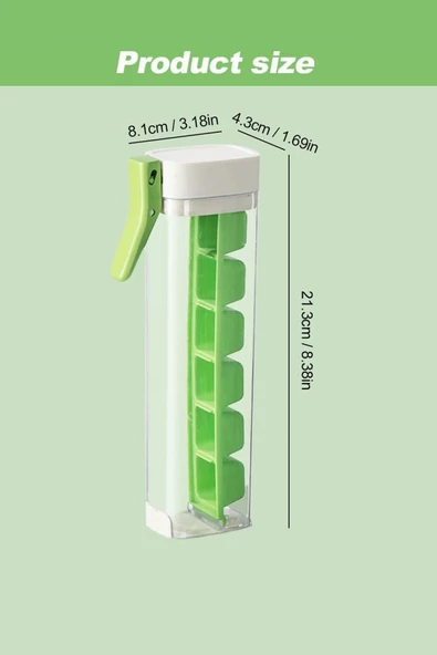 2 Adet Basmalı 6 Bölmeli Kare Buz Kalıbı Taşınabilir Buz Küpü Kalıbı Kare Buzluk Kokteyl Buz Kalıbı - 4