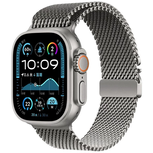 Apple Watch Ultra 49mm Zore KRD-121 Metal Hasır Kordon - 2
